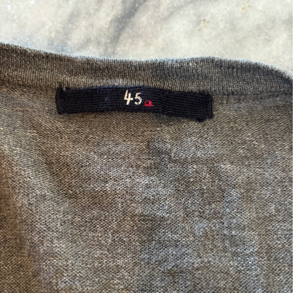 45R Gray Cotton Cardigan in Sz 2 / S #0562 - Picture 3 of 5